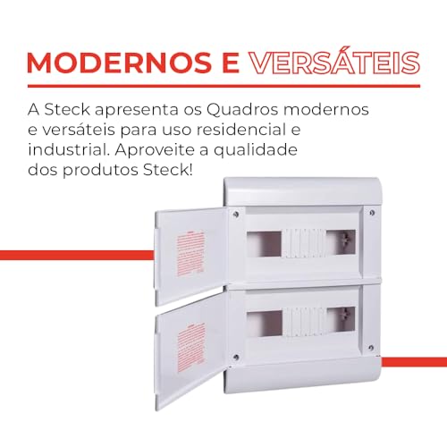 Quadro Embutir Ouro Box 24 Módulos Din Porta Opaca Steck Branco 24 Módulos