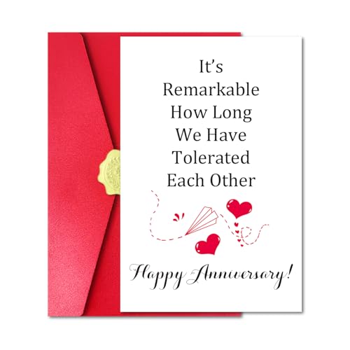 Pstyteos Funny Anniversary Card for Husband Wife Boyfriend Girlfriend, It’s
