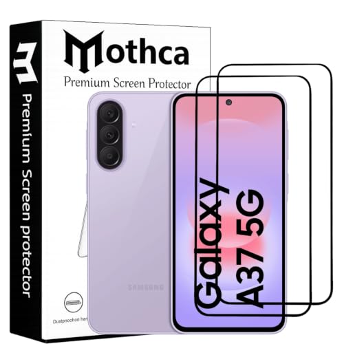 Image of Mothca Advance Military-Grade Tempered Glass Screen Protector Compatible for Samsung Galaxy A37 5G with Edge to Edge Coverage - Case Friendly, Anti-Scratch & Bubble-Free Installation Kit (Pack of 2)