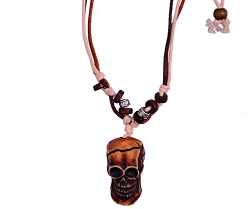 Collier tête de mort anti-irritation avec cordon coton réglable Purpledip 30055