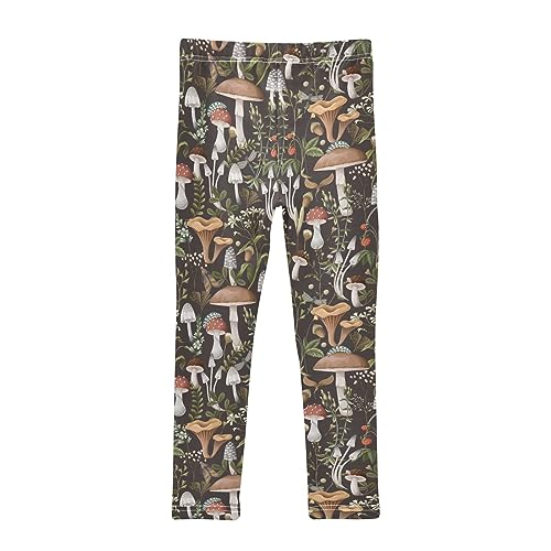 Autumn Mushroom Dragonfly Bugs Girls Leggings Dance Running Workout Yoga Pants2