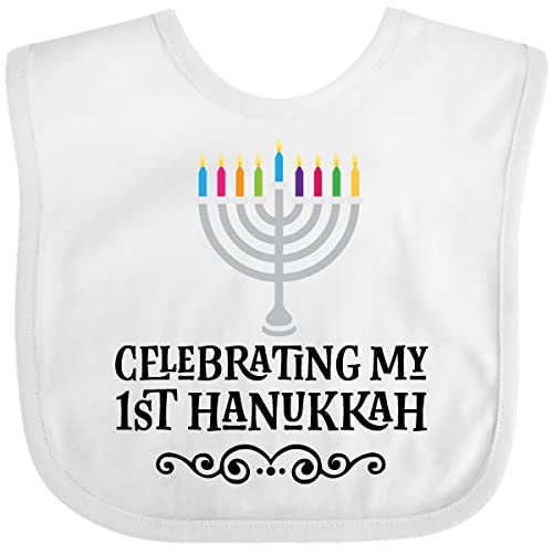 inktastic Hanukkah Babys 1st Menorah Baby Bib