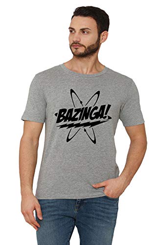 WorkshopMen & Womens Cotton Round Neck T-Shirt, Bazinga, Big Bang Theory Funny Quotes Tees Grey (Bazinga_01_Grey_XL_04_Grey_XL)