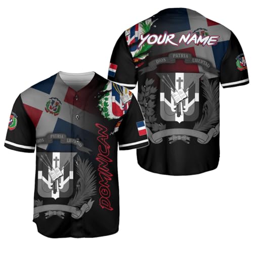 Custom Dominican Republic Jerseys for Men, Dominican Baseball Jersey, Dominican Jersey, Dominican Flag Pride Love Jersey miniatura 1