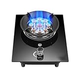 Camping-Gasherd, 1-Flammen-Gaskochfeld, 5,2 KW 9-Hohlraum-Hochfeuerbrenner, Mit LPG/NG-Kit, Arbeitsplatte Aus Gehärtetem Glass, For Caravan-Camping Im Freien(NG)