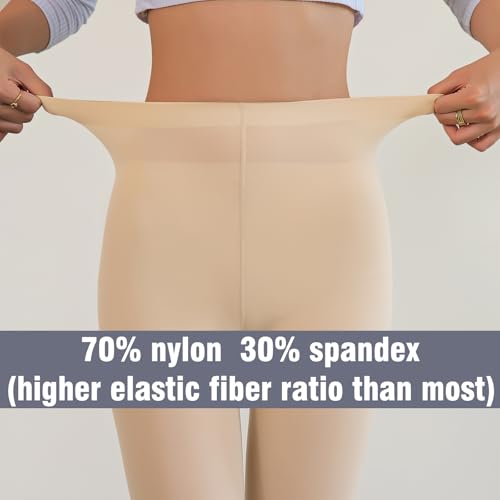 80D Tights for Women, 2 Pairs Control Top Microfiber Semi Transparent Pantyhose for Women3