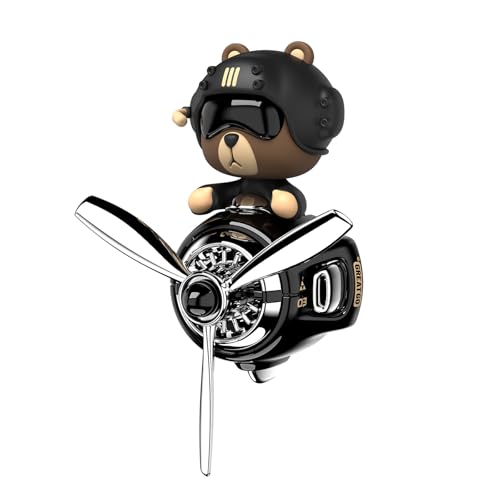 Image of BoBo Bear Car Air Fresheners Pilot Car Diffuser | Cute Car Perfume, Funny Car Fragrance, Rotating Propeller Design, Silicone Clip, Easy Installation, Long-Lasting Fragrance