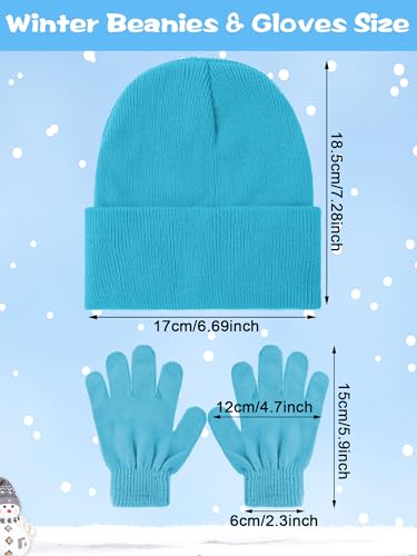 Retisee 96 pcs Kids Winter Beanie and 48 Set Gloves Set Knit Hat Bulk Warm Gloves Cap for Boys Girls Homeless Gift4