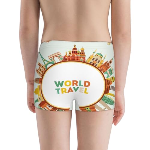 Boys' Cotton Boxer Brief Soft Underwear-World Travel33
