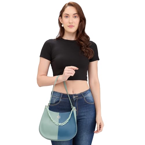 Image of Caprese Perline Hobo, Small | Stylish Shoulder Bag for Women with Heavy Chain | Spacious Compartment & Secure Top Zip | Perfect for Casual /Party & Daily Outings