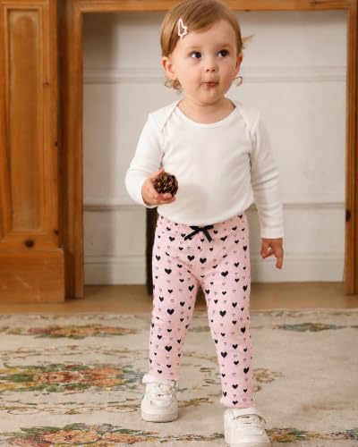 Image of Jecson Toddler Girl Leggings Baby Pants 3 Pack Stretchy Floral Clothes 1-4Y