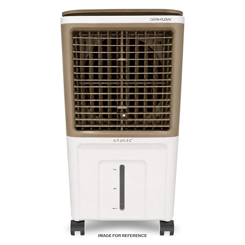 Cadlec AeroFlow 40L Personal Air Cooler For Home, High Speed Fan with Powerful Air Throw, Inverter Compatible, Anti-Bacteria Honeycomb Pad, 3 Year Warranty | White