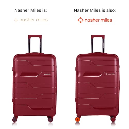 Image of Nasher Miles Paris Hard-Sided Polypropylene Luggage Set of 2 | 65cm & 75cm | 8 Wheels Medium & Large Trolley Bag for Travel | Suitcase (Maroon)