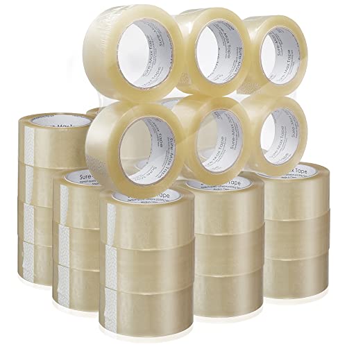 Sure-Max Premium Carton Packing Tape 1.8 Mil 330 Feet (110 Yards) - Clear - 1 Case (36 Rolls Total) #TOP1