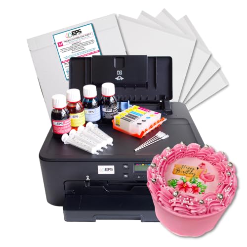 EPS Edible Printer Kit for Cakes with Edible Ink Refillable Cartridges & Icing Sheets