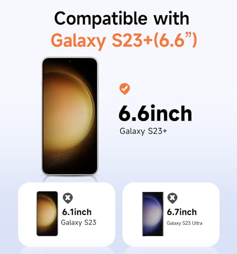 MAGIC JOHN 2 Pack for Samsung Galaxy S23 Plus/ S23+ (6.6 Inch) Screen Protector Tempered Glass, Bubble Free with Auto Dust-Elimination Installation, Anti Scratch, Case Friendly