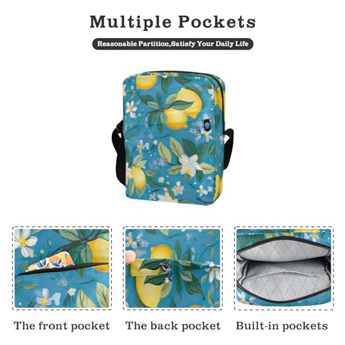 Crossbody Bag Lemon Summer Messenger Bag for Women Men Purse Shoulder Bag Satchel Bag with Adjustable Strap 214A94402