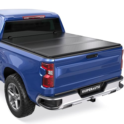 KUIPERAUTO Fiberglass Hard Tri Tonneau Cover Truck Bed Compatible for 1982-1993 Chevrolet S10/ GMC S15-6 FT Bed On Top (72 inch)