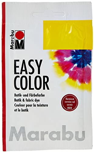 Marabu 17350022032 Easy Color Carmín, 25 g Batik y Handfärbefarbe para algodón, Lino, Seda y Tejidos Mixtos, Lavable a Mano hasta 30 °C, Muy Buena Resistencia a la luz, no hirviendo
