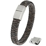 Simaru Pulsera de piel fabricada en Alemania para mujeres y hombres, pulsera de piel auténtica con cierre de acero inoxidable, bonito regalo para tus seres queridos, XL - Handgelenkumfang von 18-19cm