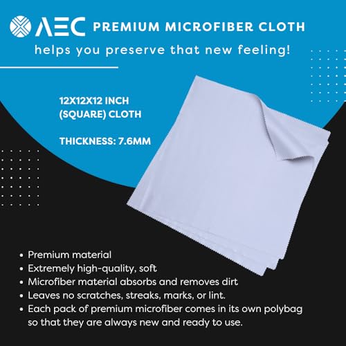 Image of AEC ClearPro Ultra Premium Microfiber Cleaning Cloth for Mobile Screen, Camera Lens, Glasses, Laptop, Tablet & Monitor | Lint-Free, Washable | 12 x 12 Inch (Gray, Pack of 1)
