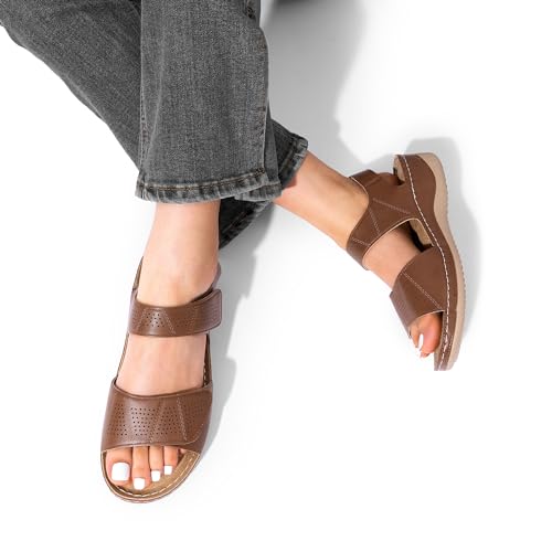 Image of DREAM PAIRS Women's Comfortable Dressy Flats Sandals Open Toe One Band Casual Walking Sandals for Summer