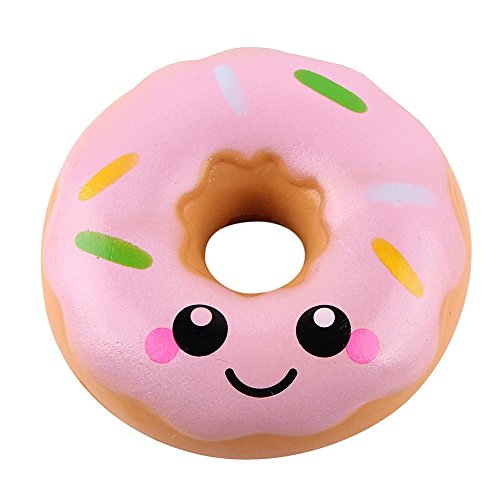 Juguetes de compresión,Beikoard 11cm Encantadora Crema de Donuts perfumado Blando Lento Levantamiento Squeeze Juguetes Stress Relief Toys Regalo Colgantes(Rosa,Azul) (los 11 * 11 * 4cm)