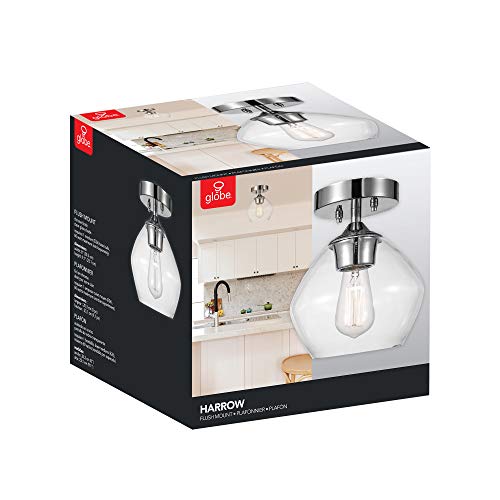 Globe Electric 60875 Harrow Semi-Flush Mount, Chrome #TOP6