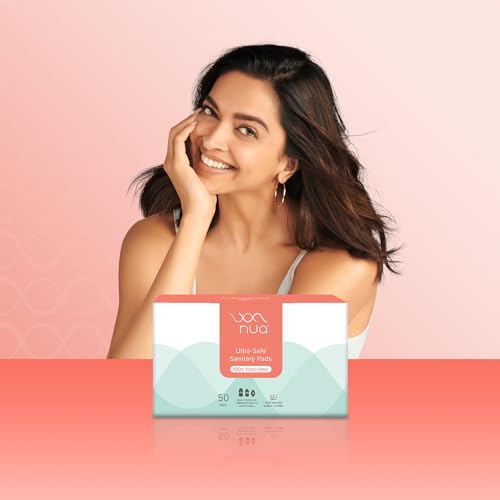 Nua Ultra Safe 50 Sanitary Pads For Women | 3 sizes in 1: 12 Heavy Flow-XL+, 20 Medium-XL & 18 Light-L | Toxic-Free & Rash-Free | Unscented |... - Image 3