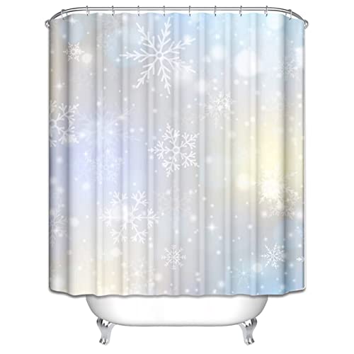 Rideau de douche de qualité KnSam motif flocon textile durable - 3