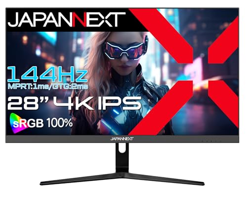 JAPANNEXT 28インチ IPSパネル搭載 144Hz/1ms(MPRT)対応 4K(3840x2160)解像度 ゲーミングモニター JN-IPS28G144U HDMI2.1 DisplayPort sRGB:100% HDR PS5 4K:120Hz VRR PIP/PBP 【2年保証】