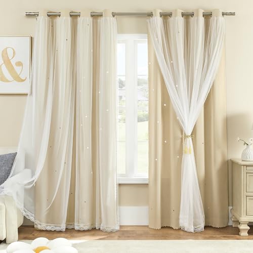 Image of XiDi Curtains for Bedroom Decor Beige52 /63 /1