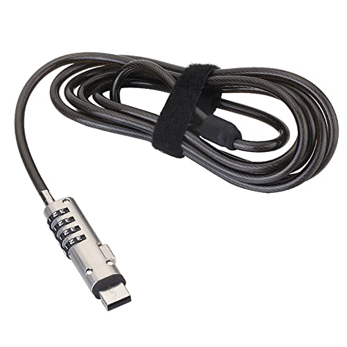 Kqcibz 1 PCS USB Password Lock Password Protection Anti-Theft Lock Universal Laptop Computer Password Lock, Silver & Black, 500367129