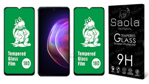Image of Saola 18D Tempered Glass With Inbuilt AirBag Borders For Vivo V21 (Pack Of 2) with Free Installation Kit. Full screen Coverage - 6.44 inch