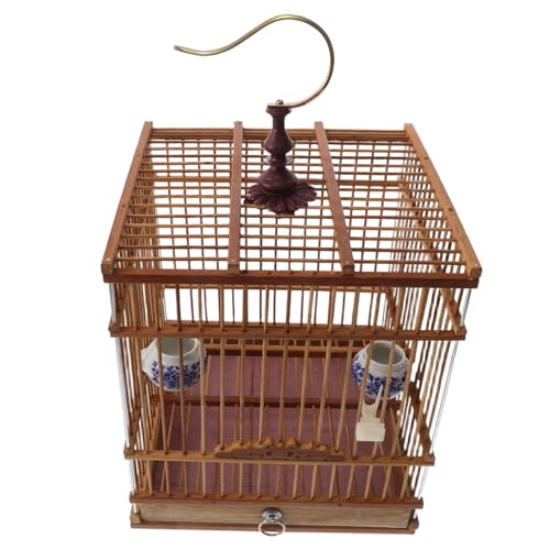 Cage à oiseaux rectangulaire en bambou violet Gatuida pour calopsittes - 2