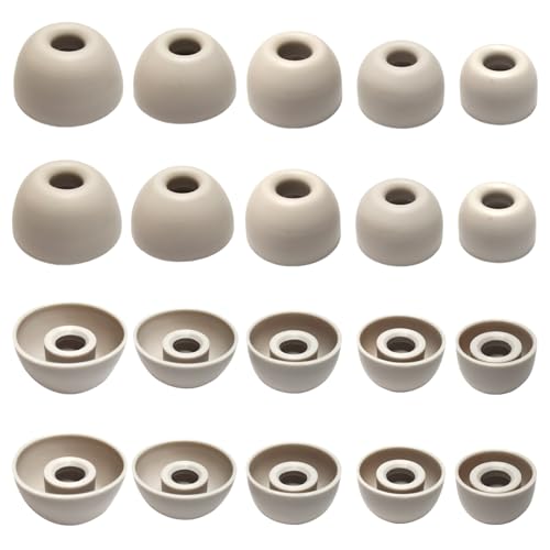 Replacement Earbud Tips for Powerbeats Pro 2 Ear Tips [10 Pairs ] XL/L/M/S/XS Silicone Earbuds Tips Compatible with Beats Studio Buds/Beats Fit Pro/Solo Buds Quicksand