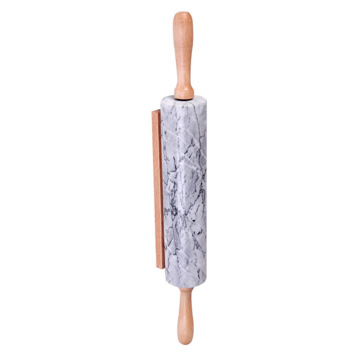 PRETYZOOM Rodillo de Mármol Mango de Madera, Superficie Antiadherente, Diseño Simple para Repostería y Masas, Práctico para Pasteles