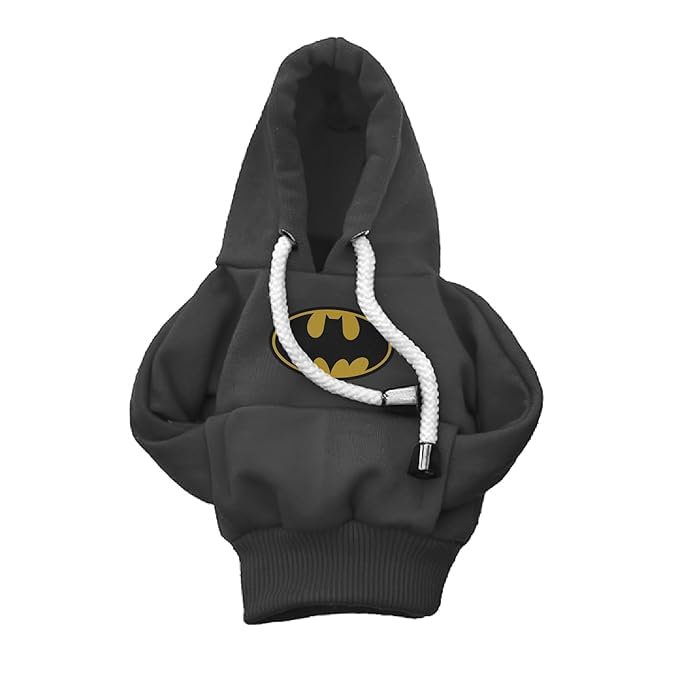 Image of MOONSHINE Car Gear Shift Hoodie | Car Shifter Funny Sweater Superhero Theme Hoodie for Gearshift | Car Shifter Protector Decoration Accessories (Black) (Black BAT MAN)