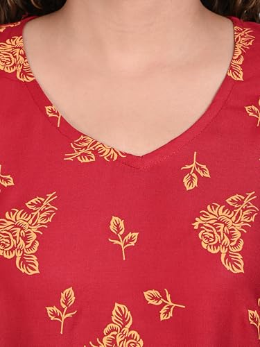 Image of OFEEFAN Women's Rayon Printed Short Kurtis - Pack of 2 | Ethnic Wear for Women | Regular Fit Comfortable Kurtas for Casual