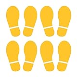 PATIKIL 5.9x2.5 Fußabdrücke Boden Aufkleber 4 Paare PVC Schuhe Fußabdruck Boden Wand Treppe Abziehbild Aufkleber für Hause Klassenraum Deko Gelb