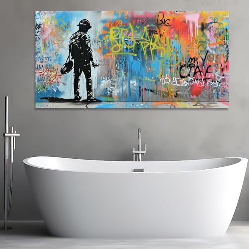 Poster Banksy graffiti pour dynamiser la décoration murale d'un bureau ou studio