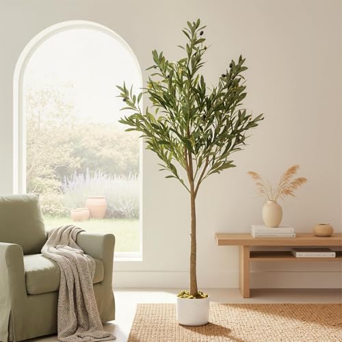 GarveeHome Faux Olive Tree 4.4FT, Indoor Artificial Potted Olive Tree
