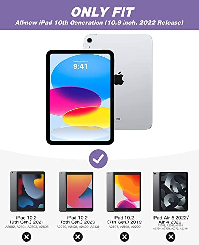 Image of ProElite Case Cover for Apple iPad (A16) 11th /10th Generation (2025 /2022), Smart Case for iPad 11th /10th Gen [Auto Sleep /Wake Cover] [Pencil Holder] [Soft Flexible Case] Recoil Series - Lavender