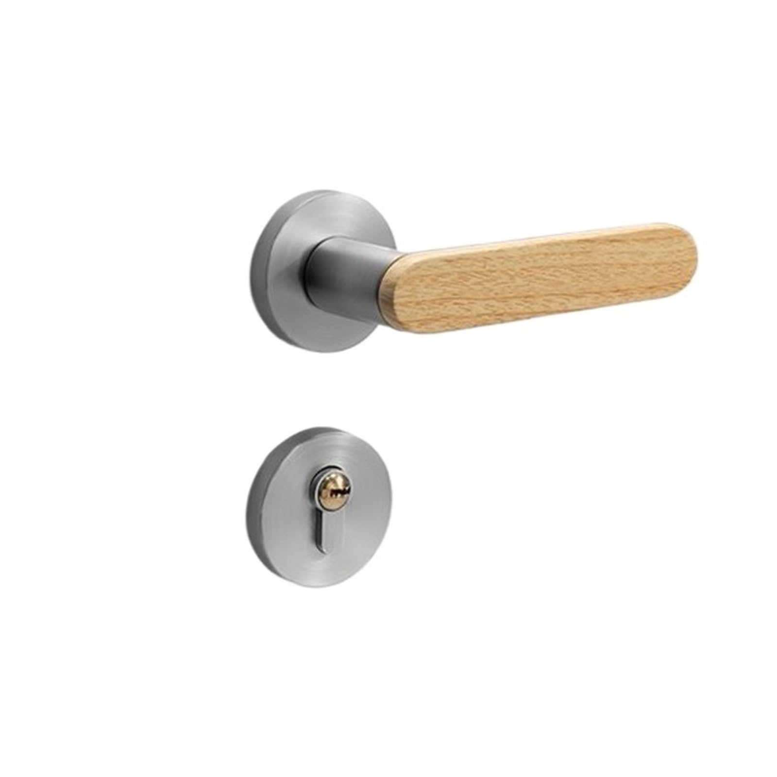 Sjloynwq Brushed Nickel Door Lock Set Door Handle Furniture Silent Split(,No Key)