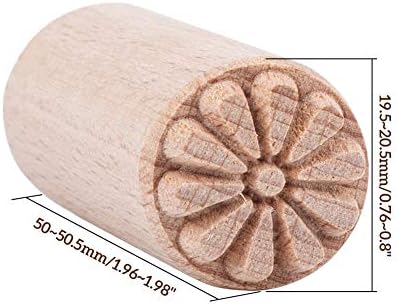 OLYCRAFT 7Pcs Pottery Tools Stamps Wood Pottery Tools Stamps Column Wooden Stamps Clay stamps Natural Wood Stamps with Mixed Patterns for Clay Christmas Birthday Gift - 50 x 20mm