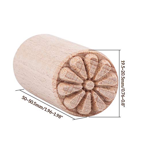 Olycraft 7Pcs 2X0.8 Inch Wood Pottery Tools Stamps Clay Stamps Column Wooden Stamps Natural Wood Stamps With Mixed Patterns Round Pottery Stamps Wooden Pottery Stamp For Clay And Ceramic #TOP2