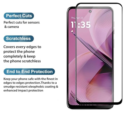 Image of 100FIT Tempered Glass For Moto G55 5G With Full Glue Edge To Edge Coverage And Easy Installation Kit