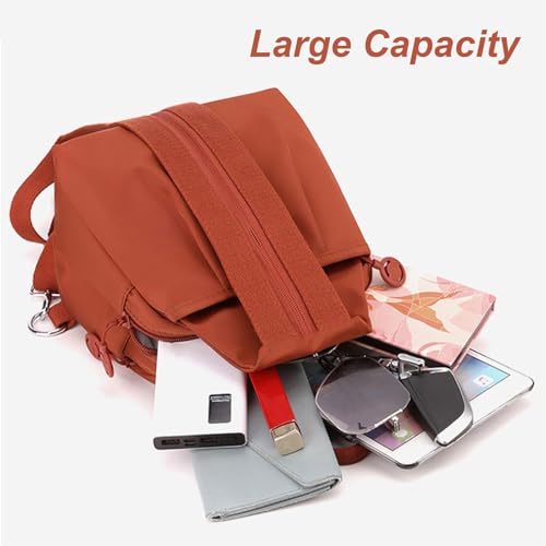 Waterproof 2-Way Commuter Bag, Oxford Large Capacity Convertible Shoulder Bag, Anti-Theft Travel Tote, For Travel (Red)4