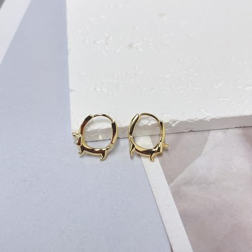 Dachshund Dog Huggie Hoop Small Earrings 925 Sterling Silver Puppy Dogs Ear Buckles Tiny Hoops Animal Cute Dainty Hypoallergenic Earring Fine Jewelry Gift for Women Pet Lover Bff3