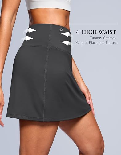 Image of SANTINY 13.5 inch /15 inch Skorts for Women with 2 Pockets High Waisted A Line Casual Pickleball Golf Skort Athletic Tennis Skirt